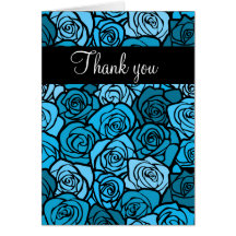 Vintage blue roses Thank You Card