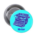 Vintage Blue Typewriter Button