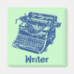 Vintage Blue Typewriter Fridge Magnets