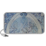 Vintage Blue Woman Laptop Speakers