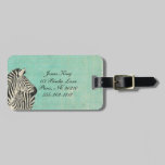 Vintage Blue Zebra Luggage Tag luggage tags