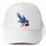 Vintage Bluebird and Cherries Tattoo Art hats