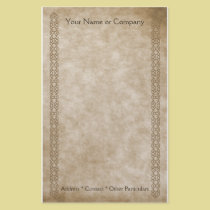Vintage Borders Tan stationery