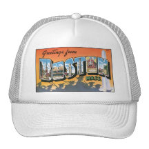 Vintage Boston, MA Postcard Hats