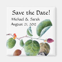 Vintage Botanical Save the Date Magnet