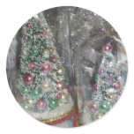 Vintage Bottle Brush Tree Stickers