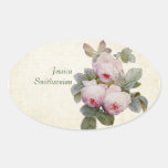 Vintage Bourbon Rose Personalized Envelope Seal Sticker