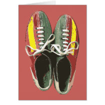 Vintage Bowling Shoes Retro Bowling Shoe Greeting Card