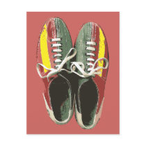 Vintage Bowling Shoes Retro Bowling Shoe Post Card