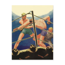 Vintage Boxing Postcard