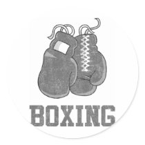 Vintage Boxing Round Stickers