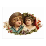Vintage Boy and Girl Postcard