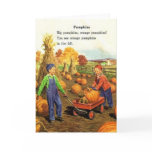 Vintage Boy & Girl with Pumpkins Greeting Cards