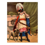 Vintage Boy In Military Uniform Postcard