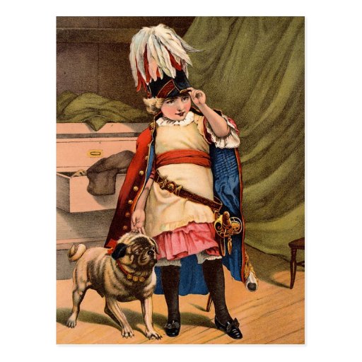 Vintage Boy In Military Uniform Postcard