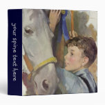Vintage Boy with His Blue Ribbon Winning Horse 3 Ring Binder