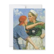 Vintage Boys Playing Baseball Personalized Announcements