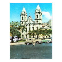 Vintage    Brazil Recife, Baroque Cathedral Post Card