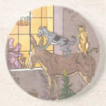 Vintage Bremen Town Musicians Fairy Tale, Hauman Beverage Coaster