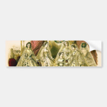Vintage Bridal Brides Antique White Wedding Bumper Stickers