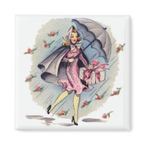 Vintage Bridal Shower Guest Refrigerator Magnets
