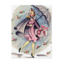 Vintage Bridal Shower Guest Postcard