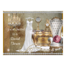 VINTAGE BRIDAL SHOWER INVITATION FAUX Wallpaper