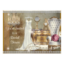 VINTAGE BRIDAL SHOWER INVITATION FAUX Wallpaper