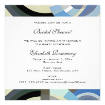 Vintage Bridal Shower, Retro Art Deco Jazz Invite