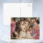 Vintage Bride and Groom Cutting the Cake postcards