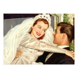 Vintage Bride and Groom; Happy Newlyweds Personalized Invites