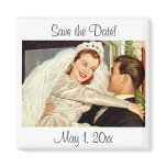 Vintage Bride and Groom; Happy Newlyweds magnets