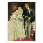 Vintage Bride and Groom; Newlyweds Just Married! Greeting Cards