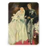 Vintage Bride and Groom; Newlyweds Just Married! Personalized Invites