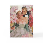 Vintage Bride and Groom, Newlyweds with Flowers cards