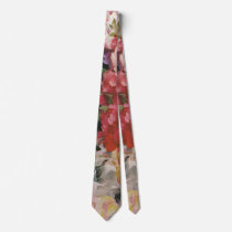 Vintage Bride and Groom, Newlyweds with Flowers Custom Ties