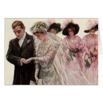 Vintage Bride and Groom; Wedding Ceremony Cards