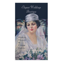 Vintage bride bridal gown wedding business card