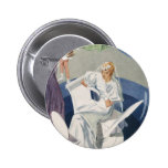Vintage Bride Getting Ready for Her Wedding Day Pinback Button