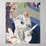 Vintage Bride Getting Ready for Her Wedding Day Print
