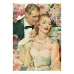 Vintage Bride Groom Newlyweds Flower Bridal Shower Personalized Invites