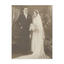 Vintage Bride & Groom Romantic Wedding Photography Post Cards