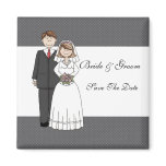 Vintage Bride & Groom Save The Date magnets