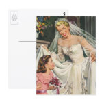 Vintage Bride with Flower Girl Post Card