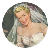 Vintage Bride with Flower Girl Sticker