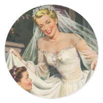 Vintage Bride with Flower Girl Stickers