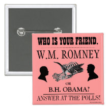 Vintage Broadside ROMNEY OBAMA 2012 political pinb