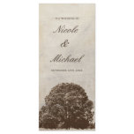 Vintage Brown Oak Tree Fall Wedding Program rack cards