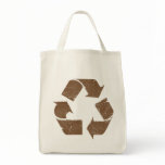 Vintage Brown Recycle Sign Tote Bags