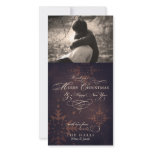 Vintage Brown Snowflake Christmas Photo Card photo cards